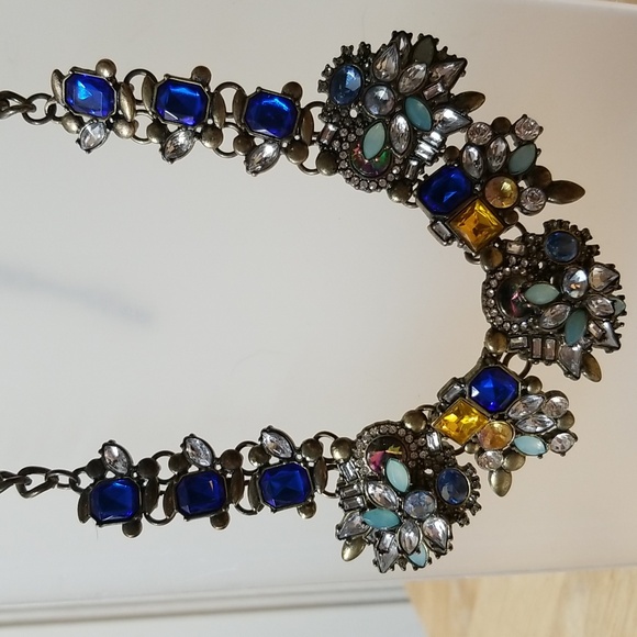Multicolor Rhinestone Necklace Statement EUC - Picture 3 of 4